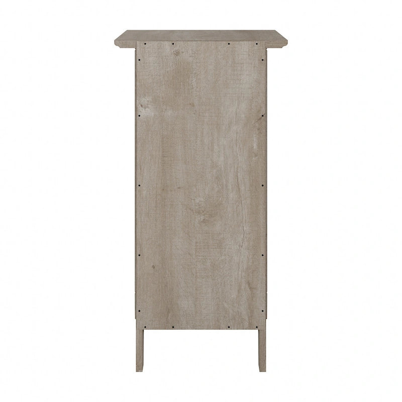 Petit meuble de rangement avec porte et motif en X – Gris délavé