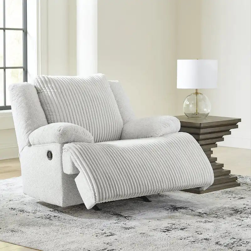Fauteuil inclinable à bascule en velours côtelé – Fauteuil de salon à bascule et inclinable rembourré en peluche
