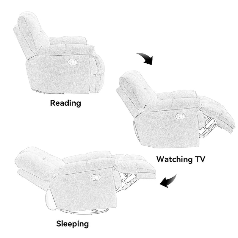 Fauteuil inclinable pivotant à 360° – Fauteuil de salon confortable