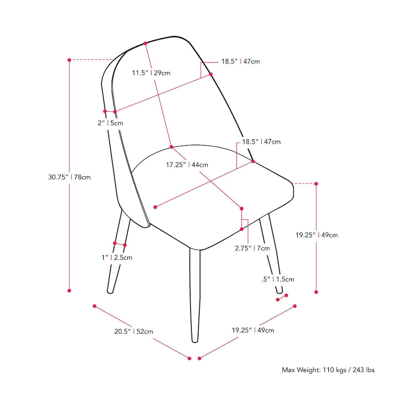 Chaise de salle à manger en velours avec pieds en métal