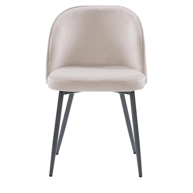 Chaise de salle à manger en velours avec pieds en métal