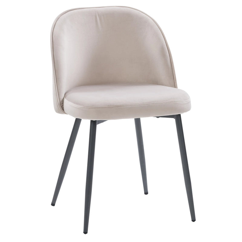 Chaise de salle à manger en velours avec pieds en métal