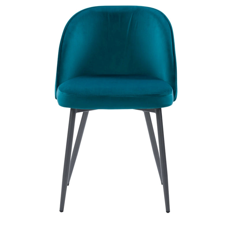 Chaise de salle à manger en velours avec pieds en métal