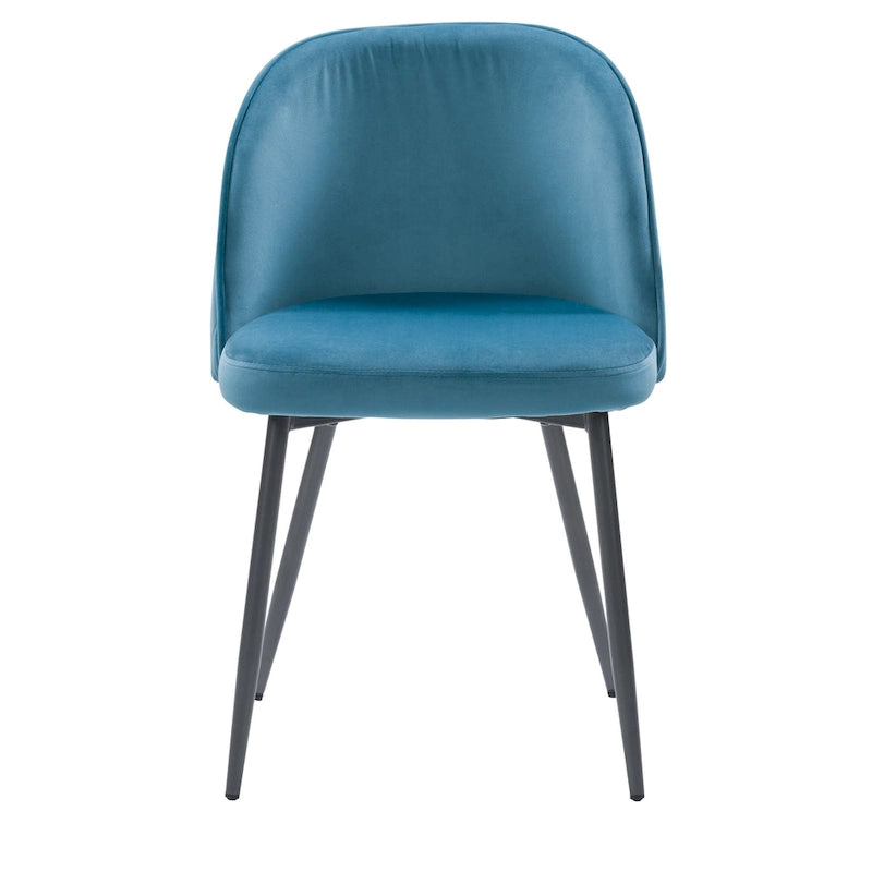 Chaise de salle à manger en velours avec pieds en métal