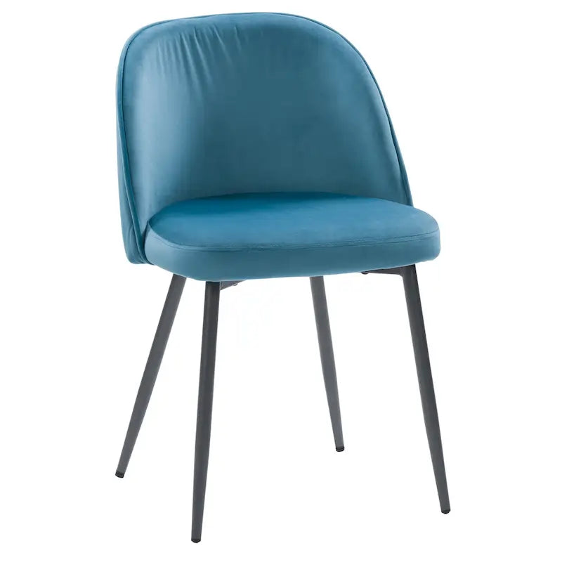 Chaise de salle à manger en velours avec pieds en métal