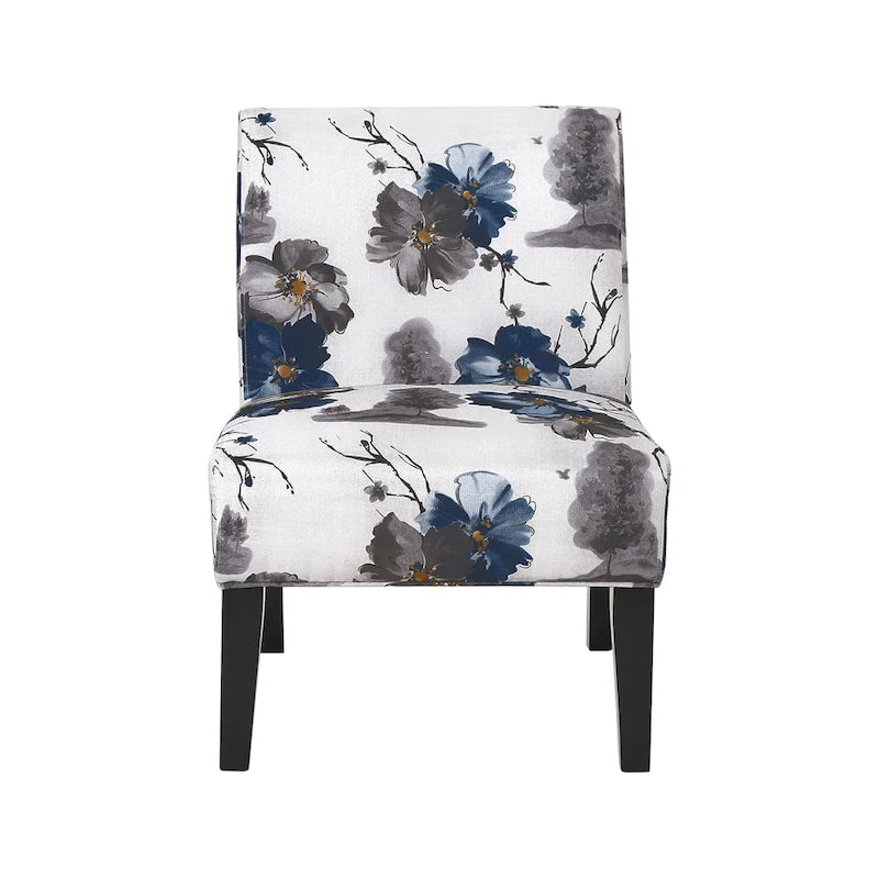 Fauteuil d'appoint contemporain Slipper – Siège rembourré moelleux avec pieds coniques en bois d'hévéa