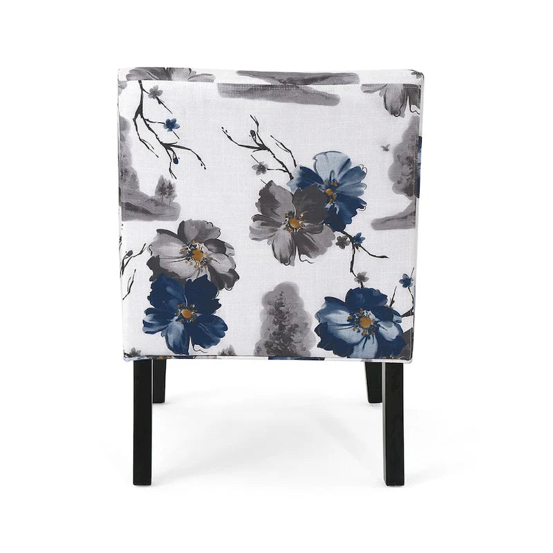 Fauteuil d'appoint contemporain Slipper – Siège rembourré moelleux avec pieds coniques en bois d'hévéa