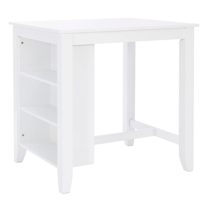 Table mange-debout peu encombrante avec étagères ouvertes - Blanc