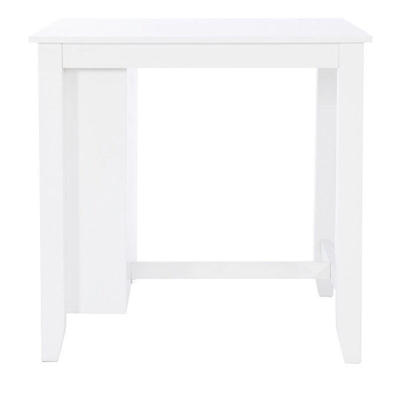 Table mange-debout peu encombrante avec étagères ouvertes - Blanc
