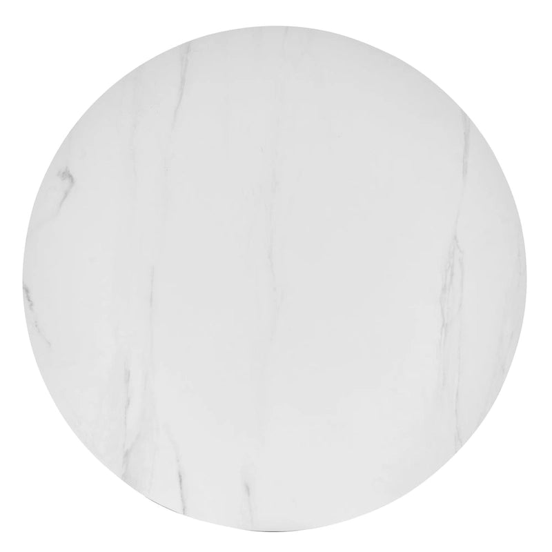 Table à manger ronde style milieu de siècle – Plateau en marbre céramique ou en placage de chêne avec pied central