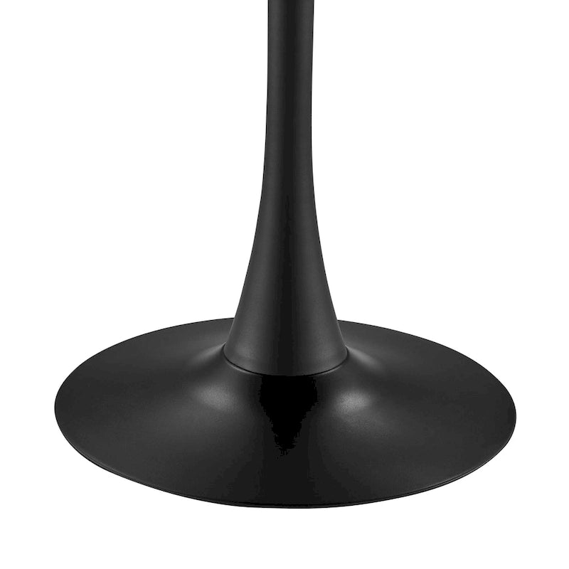 Table à manger ronde style milieu de siècle – Plateau en marbre céramique ou en placage de chêne avec pied central