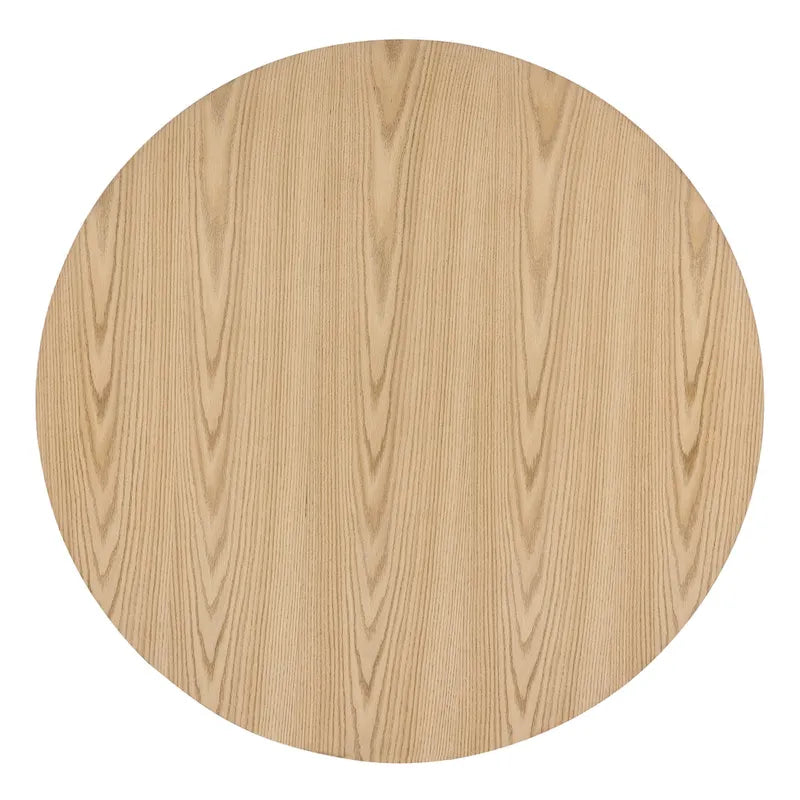 Table à manger ronde style milieu de siècle – Plateau en marbre céramique ou en placage de chêne avec pied central