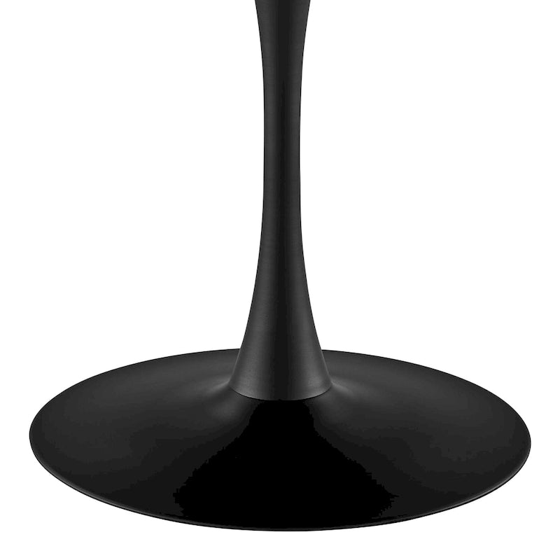 Table à manger ronde style milieu de siècle – Plateau en marbre céramique ou en placage de chêne avec pied central