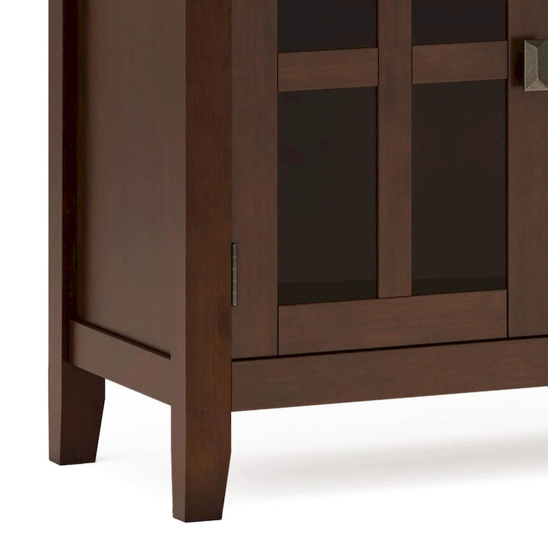 Buffet en pin massif de 60" avec 4 portes vitrées – Rangement de salle à manger transitionnel