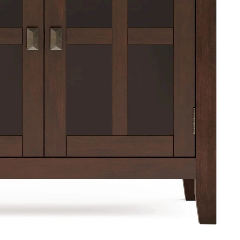Buffet en pin massif de 60" avec 4 portes vitrées – Rangement de salle à manger transitionnel