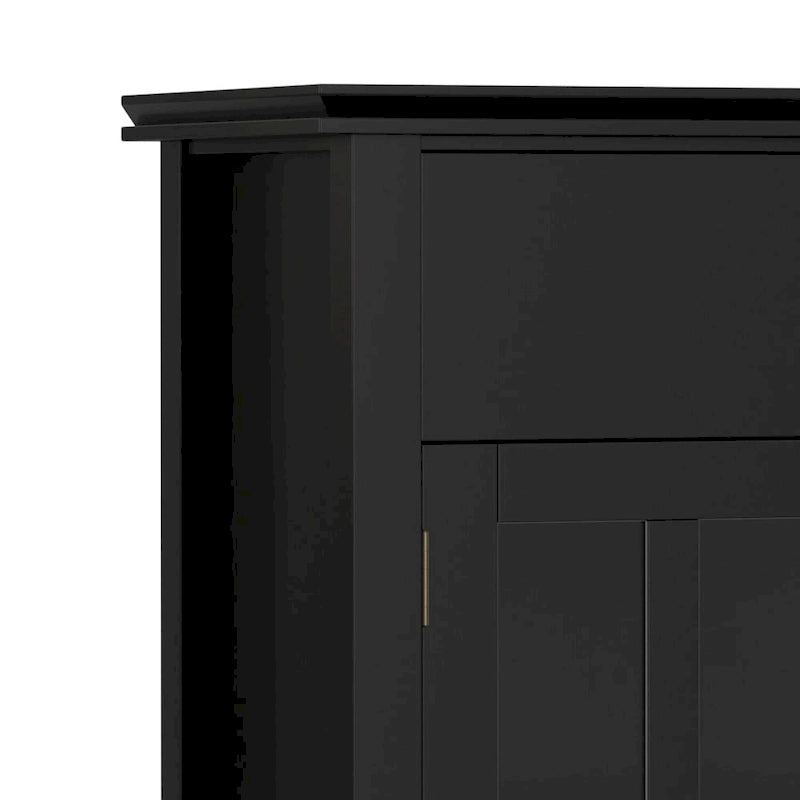 Buffet en pin massif de 60" avec 4 portes vitrées – Rangement de salle à manger transitionnel