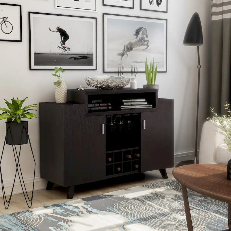 Buffet vaisselier contemporain avec étagères ouvertes