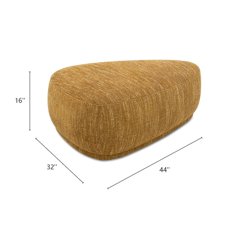 Pouf cocktail triangulaire arrondi de 112 cm – Repose-pieds d'appoint et banc entièrement rembourrés