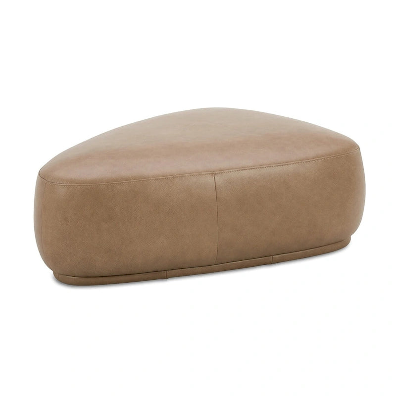 Pouf cocktail triangulaire arrondi de 112 cm – Repose-pieds d'appoint et banc entièrement rembourrés