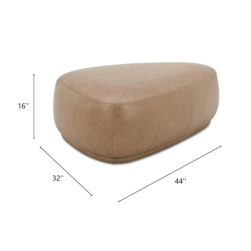 Pouf cocktail triangulaire arrondi de 112 cm – Repose-pieds d'appoint et banc entièrement rembourrés