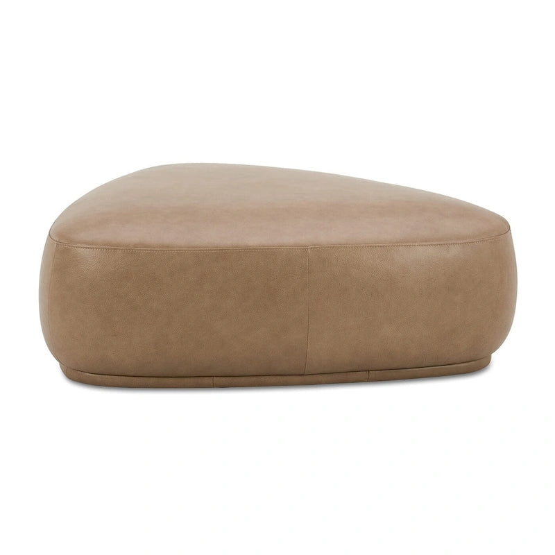 Pouf cocktail triangulaire arrondi de 112 cm – Repose-pieds d'appoint et banc entièrement rembourrés
