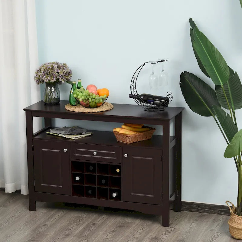 Buffet de cuisine moderne avec casier à vin et tiroir – Meuble de rangement pour salle à manger et salon