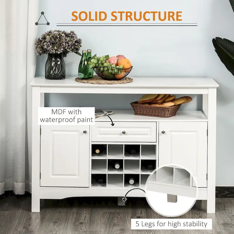 Buffet de cuisine moderne avec casier à vin et tiroir – Meuble de rangement pour salle à manger et salon