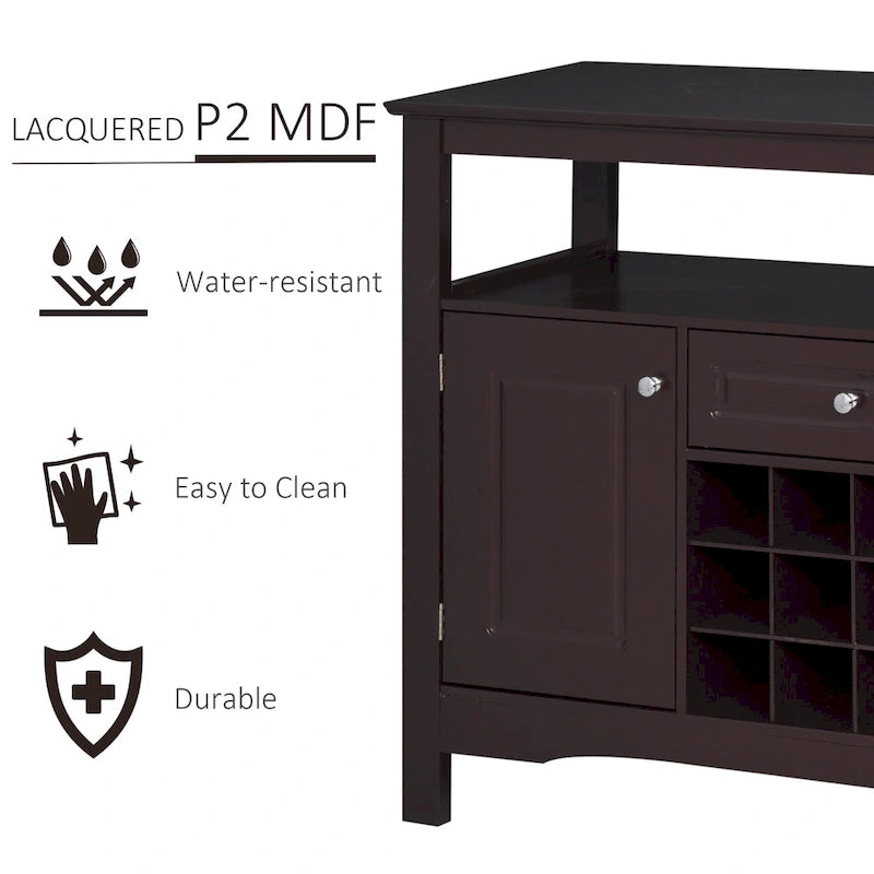 Buffet de cuisine moderne avec casier à vin et tiroir – Meuble de rangement pour salle à manger et salon