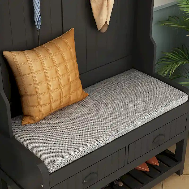 Porte-manteau d'entrée 3-en-1 de 174 cm avec banc, étagère à chaussures, patères et armoire de rangement