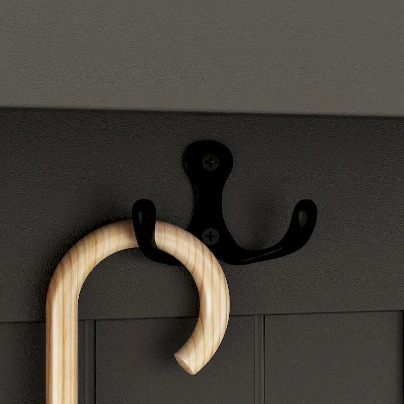 Porte-manteau d'entrée 3-en-1 de 174 cm avec banc, étagère à chaussures, patères et armoire de rangement