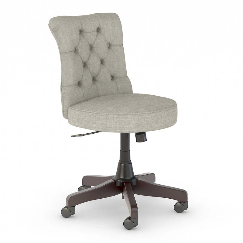 Chaise de bureau sans accoudoirs à dossier mi-haut touffeté et réglable en hauteur