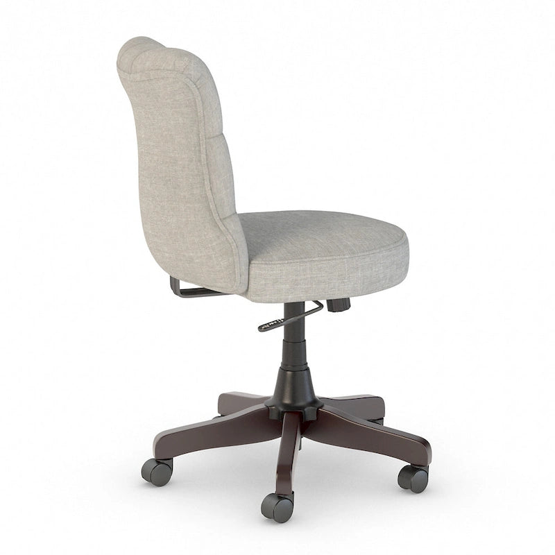 Chaise de bureau sans accoudoirs à dossier mi-haut touffeté et réglable en hauteur
