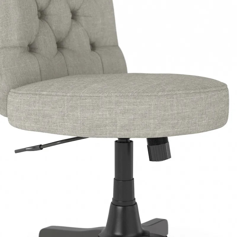 Chaise de bureau sans accoudoirs à dossier mi-haut touffeté et réglable en hauteur