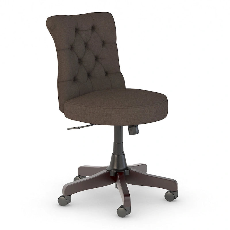 Chaise de bureau sans accoudoirs à dossier mi-haut touffeté et réglable en hauteur