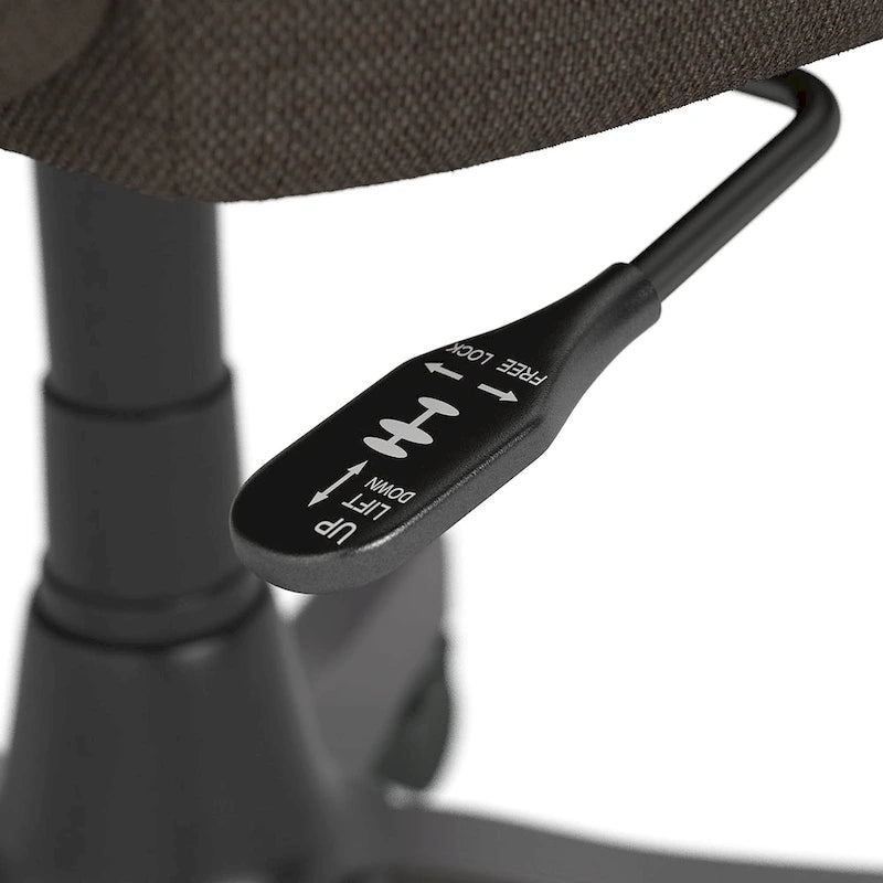 Chaise de bureau sans accoudoirs à dossier mi-haut touffeté et réglable en hauteur
