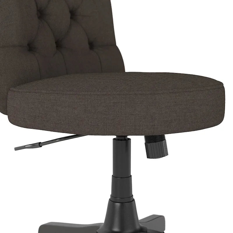 Chaise de bureau sans accoudoirs à dossier mi-haut touffeté et réglable en hauteur