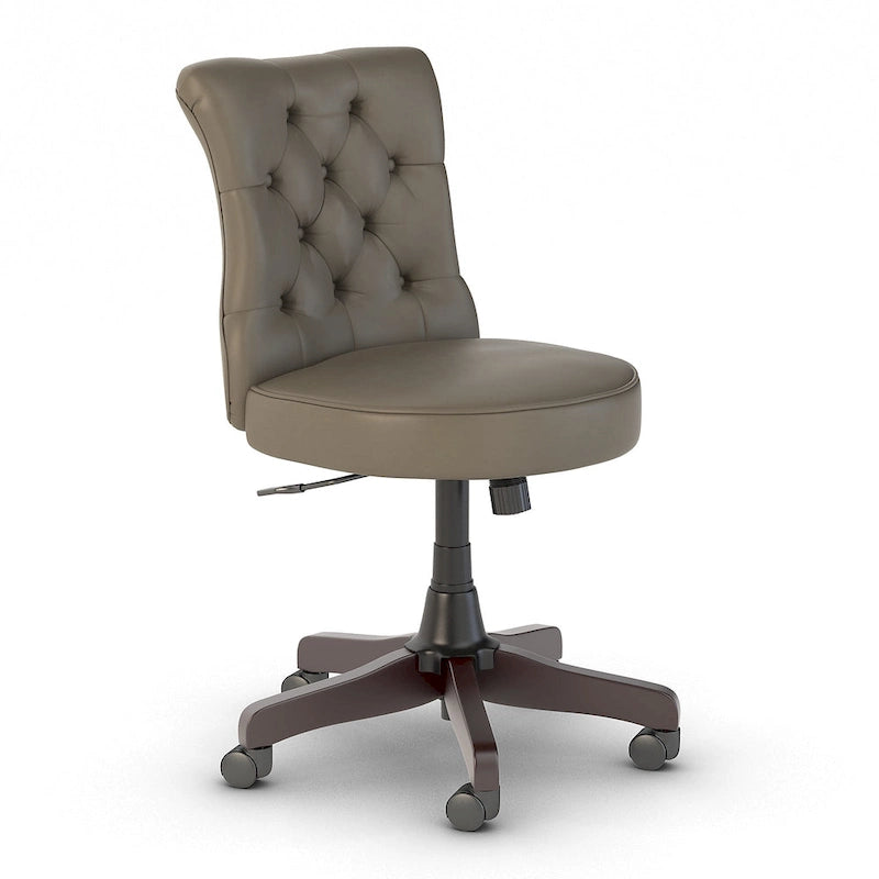 Chaise de bureau sans accoudoirs à dossier mi-haut touffeté et réglable en hauteur