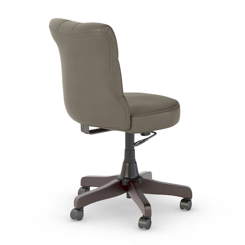 Chaise de bureau sans accoudoirs à dossier mi-haut touffeté et réglable en hauteur