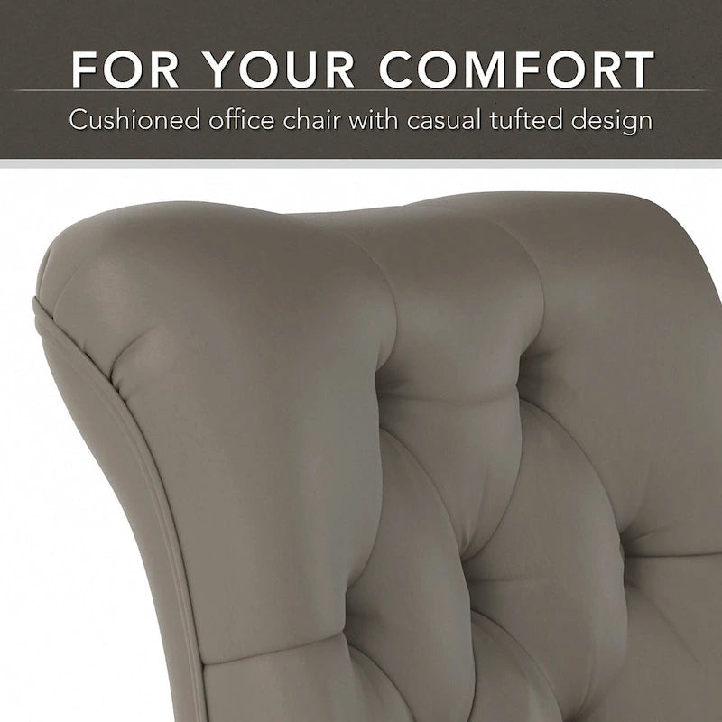 Chaise de bureau sans accoudoirs à dossier mi-haut touffeté et réglable en hauteur