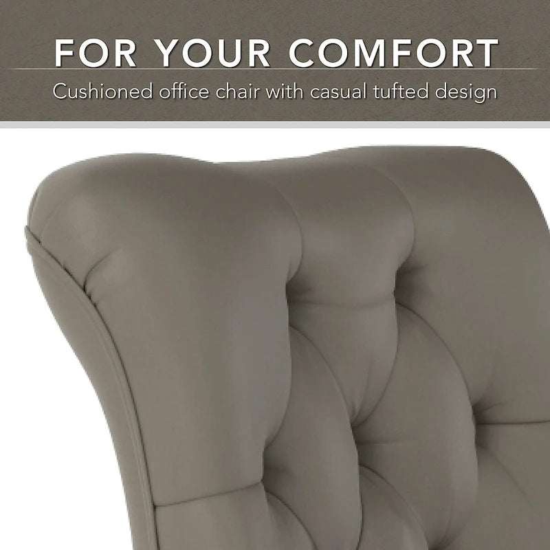Chaise de bureau sans accoudoirs à dossier mi-haut touffeté et réglable en hauteur