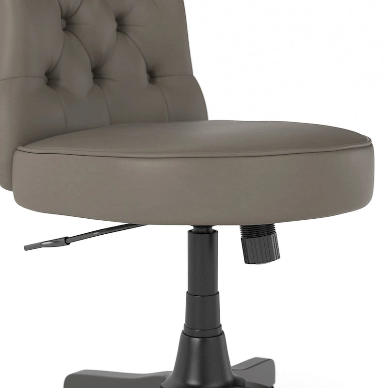 Chaise de bureau sans accoudoirs à dossier mi-haut touffeté et réglable en hauteur