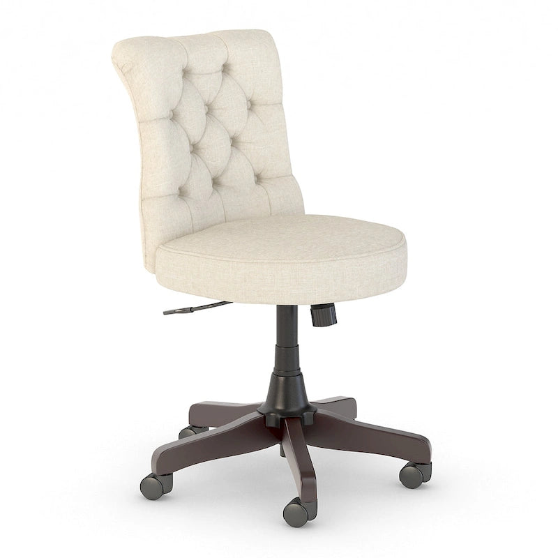 Chaise de bureau sans accoudoirs à dossier mi-haut touffeté et réglable en hauteur