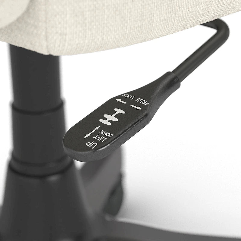 Chaise de bureau sans accoudoirs à dossier mi-haut touffeté et réglable en hauteur