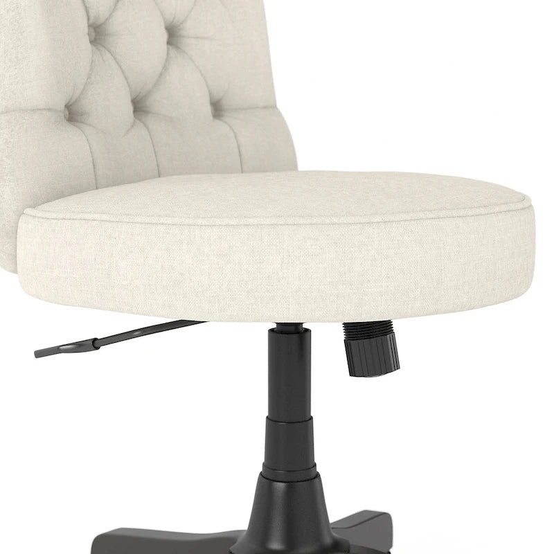 Chaise de bureau sans accoudoirs à dossier mi-haut touffeté et réglable en hauteur