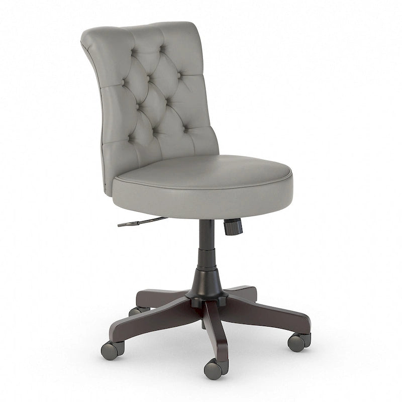 Chaise de bureau sans accoudoirs à dossier mi-haut touffeté et réglable en hauteur