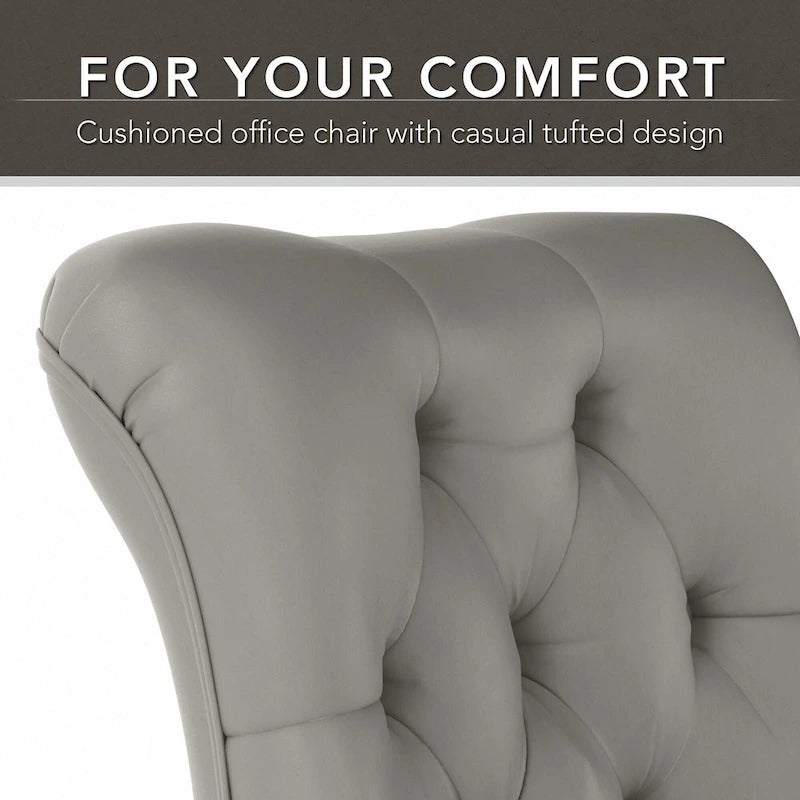 Chaise de bureau sans accoudoirs à dossier mi-haut touffeté et réglable en hauteur