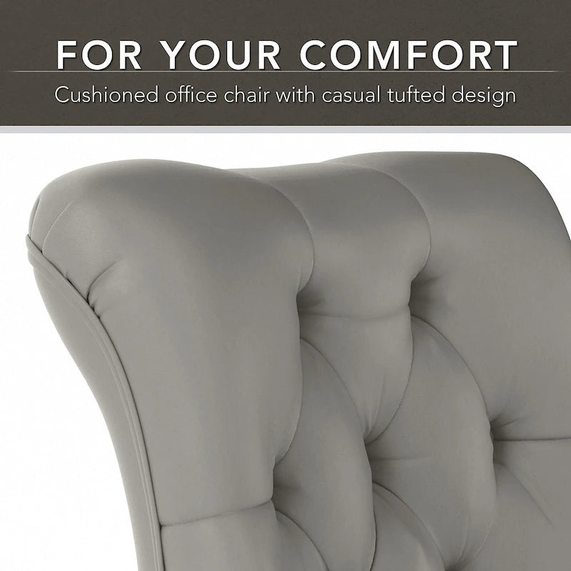 Chaise de bureau sans accoudoirs à dossier mi-haut touffeté et réglable en hauteur