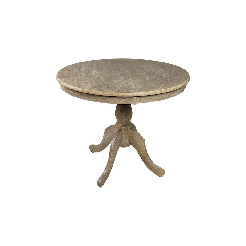 Table à manger ronde à pied central de 36 pouces avec piètement sculpté