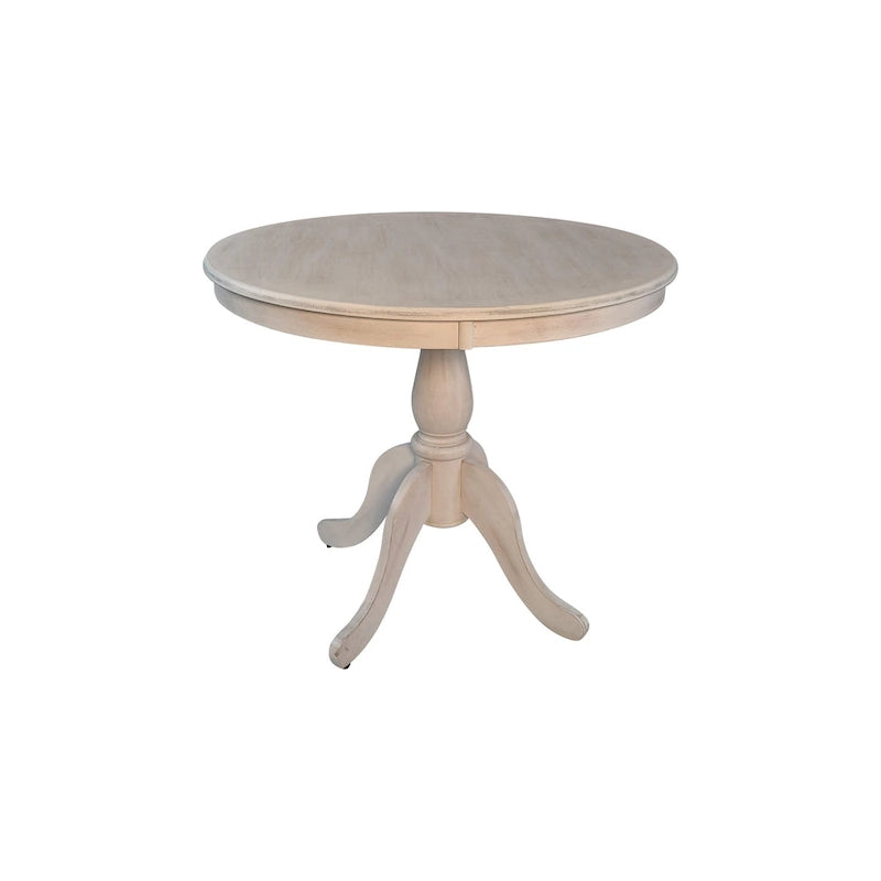 Table à manger ronde à pied central de 36 pouces avec piètement sculpté