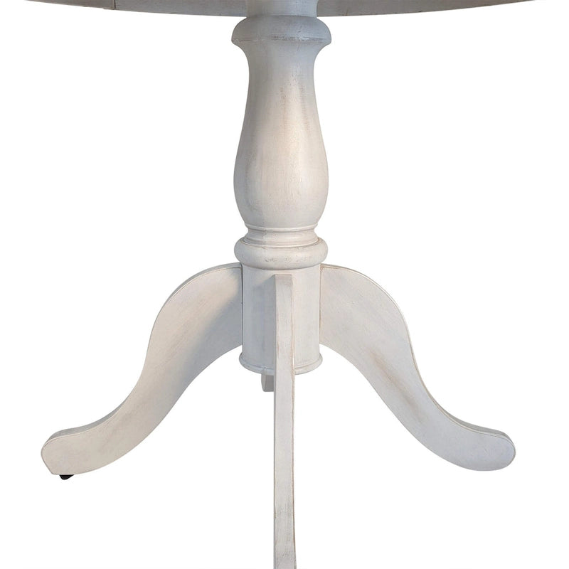 Table à manger ronde à pied central de 36 pouces avec piètement sculpté